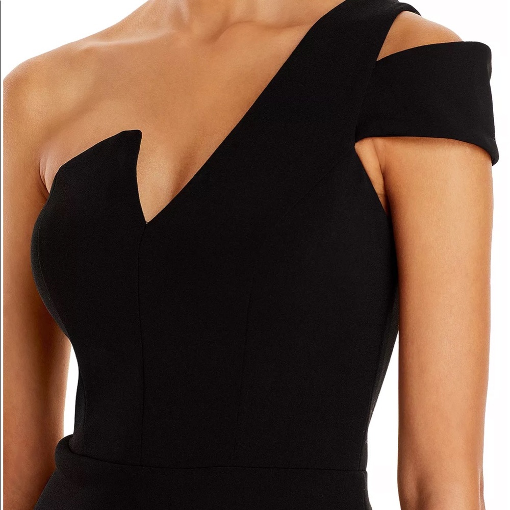 Black One-Shoulder Ruffled Gown - Picture 2 of 5